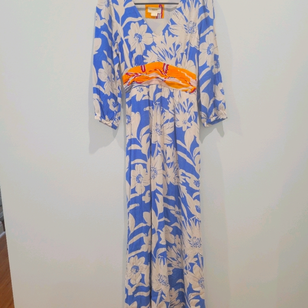Maeve by Anthropologie floral belted maxi dress